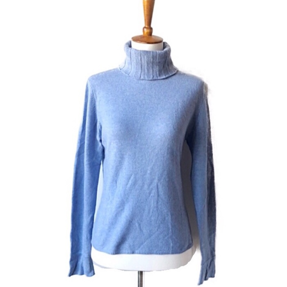 ❣️Griffen Cashmere Blue Turtleneck Sweater